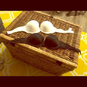 Victoria’s Secret pink strapless bras.